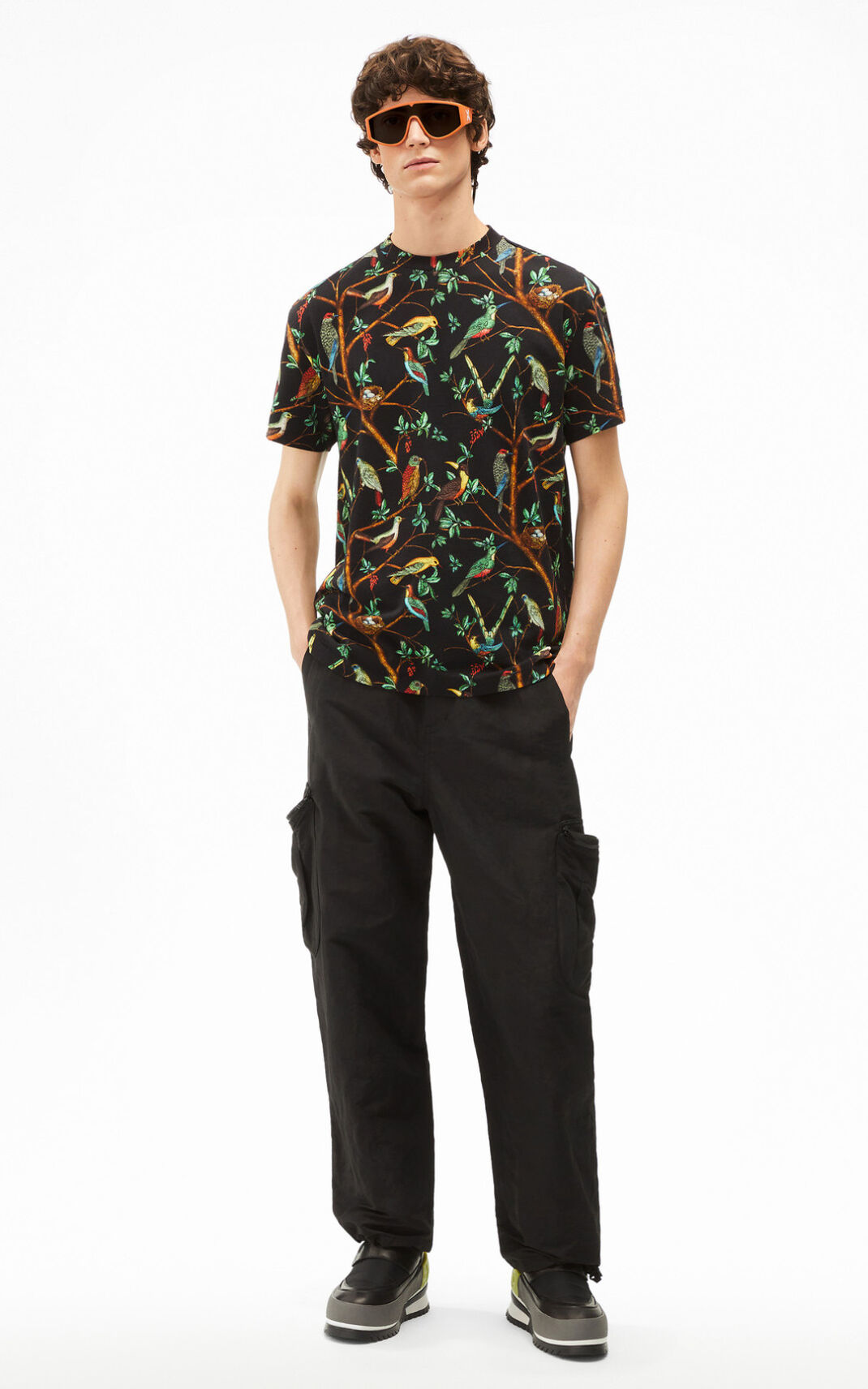 Kenzo Tapestry of birds casual Camisetas Hombre Negras | 1379602-OU